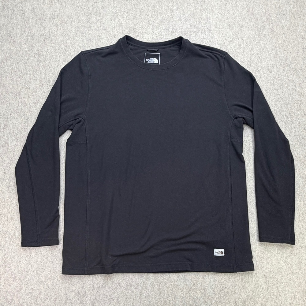 The North Face T-Shirt Men XL Black Crew Long Sleeve Gorp Outdoor Hiking Minimal